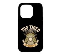 Too Tired To Manifest Coffee Frog Case for iPhone 15 Pro