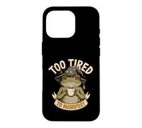 Too Tired To Manifest Coffee Frog Case for iPhone 16 Pro