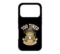 Too Tired To Manifest Coffee Frog Case for iPhone 17 Pro