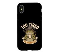 Too Tired To Manifest Coffee Frog Case for iPhone X/XS