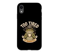 Too Tired To Manifest Coffee Frog Case for iPhone XR