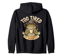 Too Tired To Manifest Coffee Frog Zip Hoodie
