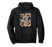 Too Tired To Split Funny Sloth Bowling Pullover Hoodie