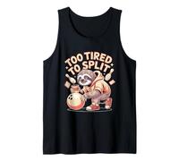 Too Tired to Split Funny Sloth Bowling Tank Top