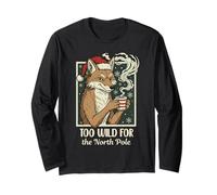 Too Wild for The North Pole Christmas Coyote Funny Coffee Long Sleeve T-Shirt