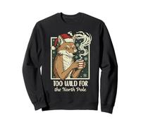 Too Wild For the North Pole Christmas Coyote Funny Coffee Sweatshirt