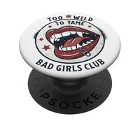 Too Wild To Tame Vampire Lips Retro Pop Art Style PopSockets Adhesive PopGrip