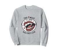 Too Wild To Tame Vampire Lips Retro Pop Art Style Sweatshirt