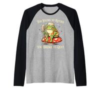 Too Young to Retire Funny Tired Frog Janitor Custodian Raglan Baseball Tee