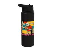 Too Young to Retire Too Broke to Quit Skeleton Funny Stainless Steel Insulated Water Bottle