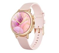 TOOBUR Petite Smart Watch for Women Small Wrist, 37 mm AMOLED Smartwatch, Compatible with Android & iOS, Fitness Tracker with Step/Sleep/HR Monitor, Elegantly Boxed, Pretty Gift for Ladies, Pink