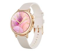 TOOBUR Petite Smart Watch for Women Small Wrist, 37 mm AMOLED Smartwatch, Compatible with Android & iOS, Fitness Tracker with Step/Sleep/HR Monitor, Elegantly Boxed, Pretty Gift for Ladies, Beige