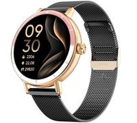 TOOBUR Smart Watch for Women, Fitness Tracker for Android & iOS, Black-Gold | Two Bands, 40mm HD Screen, Answer/Make Calls, Step Counter Watch, Sleep Health Trakcer, IP68 Waterproof