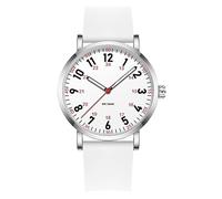 TOOCAT Nurse's Watch with 24 Hour Display for Student Exams, Nurses, Paramedics, Soft Breathable Silicone Band, Easy to Read Waterproof Watch, White