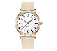 TOOCAT Nurse's Watch with 24 Hour Display for Student Exams, Nurses, Paramedics, Soft Breathable Silicone Band, Easy to Read Waterproof Watch, Khaki