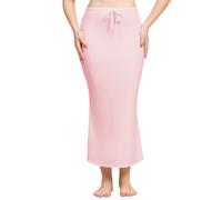 Toochki Sari Shaping Petticoat Women's Stretch Bodysuit Cotton Blend Petticoat Skirt Women's Stretch Shaping Dress Sari Baby Pink M