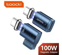 Toocki 100W Magnetic OTG Adapter USB Type C To Type C Magnetic Fast Charging Convertor For Samsung Xiaomi Huawei Macbook Laptop Straight