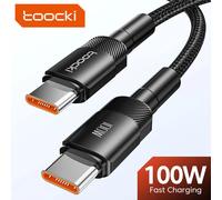 Toocki 100W Type C to USB C Cable PD 3.0 Quick Charge 4.0 Fast Charging Type C to Type C for iPhone 15 Macbook Samsung Xiaomi 60W CC Black 2Pcs
