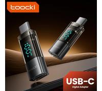 Toocki 100W USB C Adapter Type C to Type-C Digital Display Adapter OTG Connector For iPhone 15 Samsung S23 USB C OTG Connector Grey