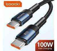 Toocki 100W USB Type C To USB C Cable PD 3.0 Fast Charging Charger Type-C Wire Cord For Macbook Samsung Xiaomi USB-C Cable 1M 2M 60W Blue