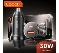 Toocki 18/20/30W Car Charger USB C+A Fast Charging Quick Charge 3.0 QC PD3.0 USB C Car Charger For Xiaomi Samsung iphone 13 Pro