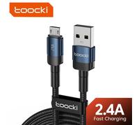 Toocki 2.4A Micro USB Cable Fast Charging PD QC Quick Charge Micro Cable for Samsung S6 S7 Redmi Note Earphone Fan USB Data Cord Micro 2m Purple