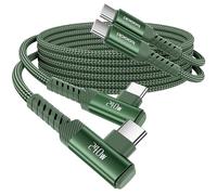 toocki 240 W USB C to USB C Cable 1 m [Pack of 2], 90 Degree Angle USB C Charging Cable PD3.1 Nylon Braided Fast Charging Cable USB Type C for iPhone 17 16 Pro Max Galaxy S25 Ultra Pixel 7 MacBook Air