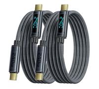 toocki 240 W USB C to USB C Cable, 1 m [Pack of 2] PD3.1 Fast Charging Cable Charging Cable QC4.0 with LED Display for iPhone 17/16 Pro Max, Samsung Galaxy S24/S23, Pad Pro, MacBook Air, Tablets