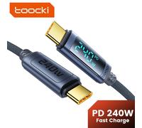Toocki 240W Type C to Type C Cable PD3.1 Digital Display 100W Fast Charging USB C Cable for Macbook iPhone 16 15 Samsung Xiaomi PD3.1 240W