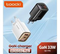 Toocki 33W GaN USB C Charger Digital Display PD3.0 High Speed Type C Fast Charging Charger For iPhone 15 14 13 12 11 Pro Max XS