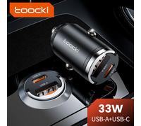 Toocki 45W Car Charger Fast Charging PPS 33W USB Type C Fast Charging For iPhone 15 14 13 12 Pro Huawei Samsung S23 Xiaomi 13 12