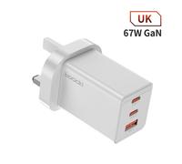 toocki 67W GaN USB C Wall Charger, 3-Port Fast Charger Power Adapter for iPhone 17/16/15 Series, Galaxy S25/S24, Pixel 10/9, MacBook Pro/Air, Dell XPS, iPad Pro