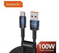 Toocki 6A USB To Type C Cable for Huawei Xiaomi PD 100W Fast Charging Charger USB C Data Cord Quick Charge for Samsung Oneplus 2m Black 2Pcs