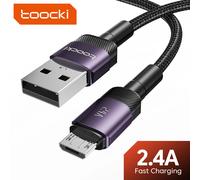 Toocki Micro USB Cable 2.4A Fast Charging Micro Data Cord For Samsung S6 S7 Redmi Note 4 For Headhpone Earphone iPad Micro USB Green