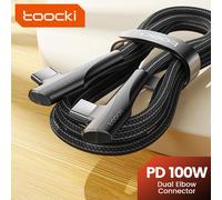 Toocki PD100W USB C Cable To C For Samsung S22 S20 Xiaomi Oneplus POCO Fast Charging Wire Type C For iPhone 15 Pro Max Data Cord 100W Black