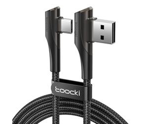 TOOCKI TQ-X15A3 1m Right Angle Braided Cable USB to Type-C 3A Fast Charging Data Cord