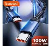 Toocki Type C to Type C Cable 100W PD Fast Charging Charger USB C to USB C Cable For Xiaomi POCO F3 Realme Macbook Samsung iPad 60W Blue
