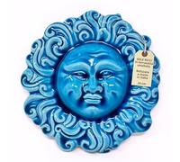 Toocook Handmade Ceramic Sun Wall Decor for Home Decor Gift Idea Handcrafted in Terracotta, Made in Italy (Sole Ricci turchese 24 cm)