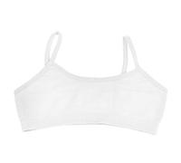 Toocool Girl's Sports Bra, Crop Top Bra for Kids, Teen Girl Clothes, Microfiber Underwire-Free Bra for Girls, Basic Underwear LO-TB0003 [4-6, White]