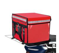 TooCust Large Insulated Food Delivery Bag with Fixed Base and Internal Frame, XXL 19.7" x 15" x 15", Commercial Pizza Delivery Bag w/Divider, Waterproof & Foldable Catering Bag Food Deliveries, Red