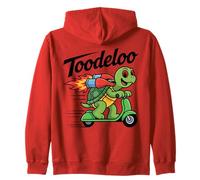 Toodeloo Flying Turtle Scooter Jetpack Adventure Playful Zip Hoodie