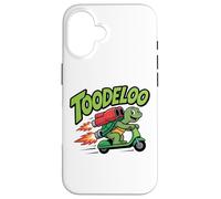 TOODELOO Green Turtle Smiling Scooter Rocket Boosters Case for iPhone 16