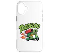 TOODELOO Green Turtle Smiling Scooter Rocket Boosters Case for iPhone 16 Plus