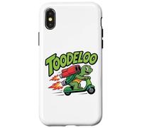 TOODELOO Green Turtle Smiling Scooter Rocket Boosters Case for iPhone X/XS