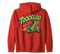 TOODELOO Green Turtle Smiling Scooter Rocket Boosters Zip Hoodie