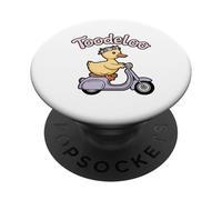 Toodeloo Yellow Duck Scooter Playful Farewell Bird PopSockets Adhesive PopGrip