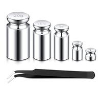 TOODOO 1g 2g 5g 10g 20g Gram Set for Digital Scale Balance and 1 Piece Calibration Weight Tweezer, Silver