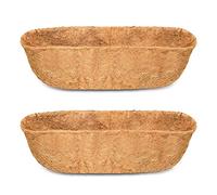 Tooe Trough Coco Fiber Replacement Liner, Pre-Formed Replacement Coconut Fiber Liner, Hanging Basket Wall Planter for Window Box Decks Gardens Vegetable Flower Pots Basket Planters (2 Packs,61cm)