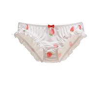 Tooe Women's Y2k Japanese Fairy Underwear Strawberry Print Milk Silk Cute Panties Low Waist Triangle Aesthetics Briefs, White, M
