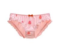 Tooe Women's Y2k Japanese Fairy Underwear Strawberry Print Milk Silk Cute Panties Low Waist Triangle Aesthetics Briefs, Pink, L